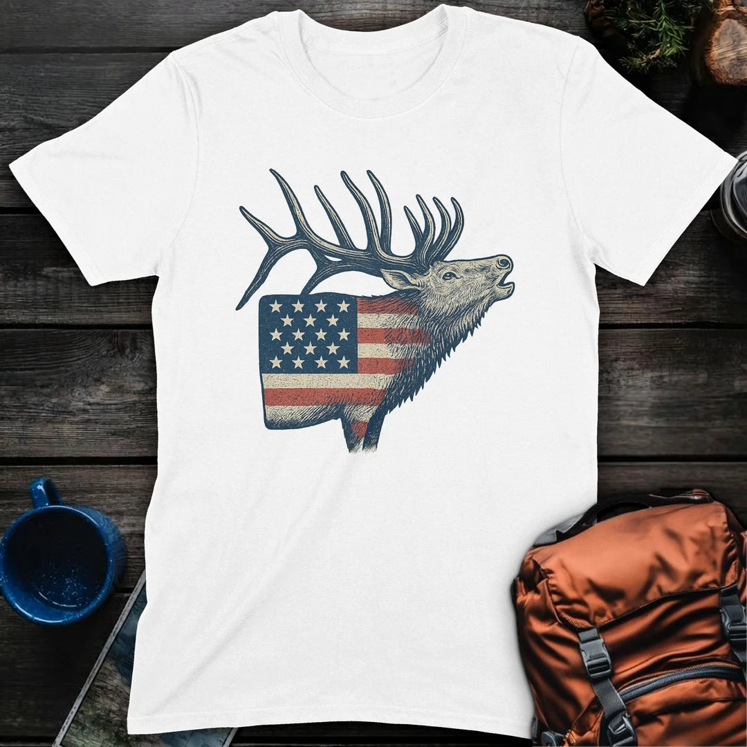 American Flag Elk - White