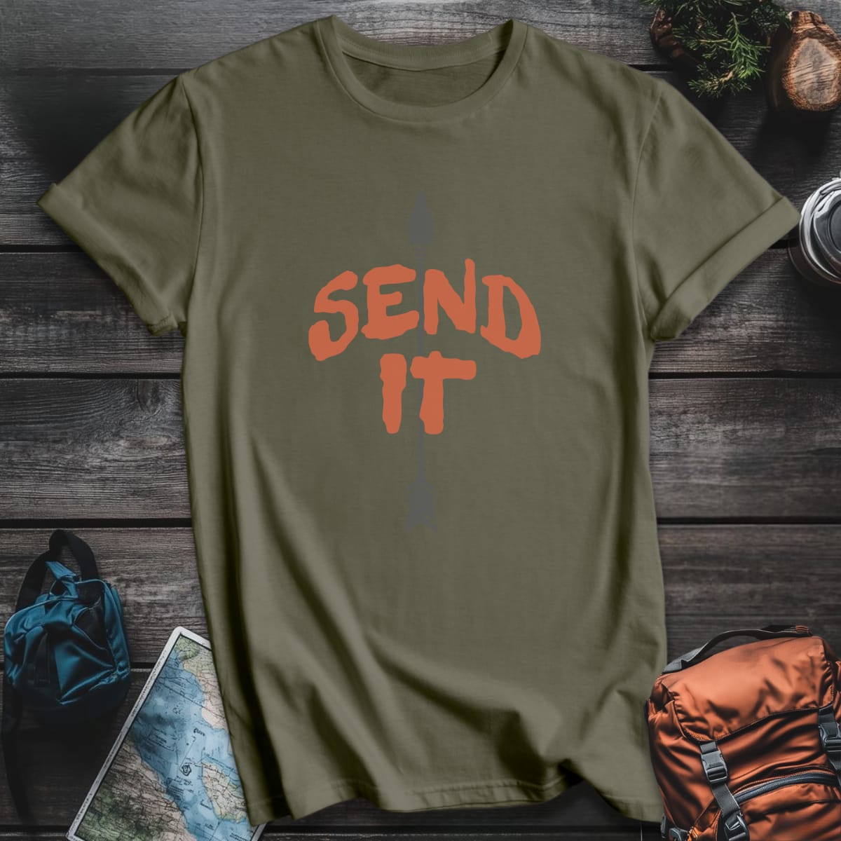 Send It Arrow T-Shirt - Military Green variant
