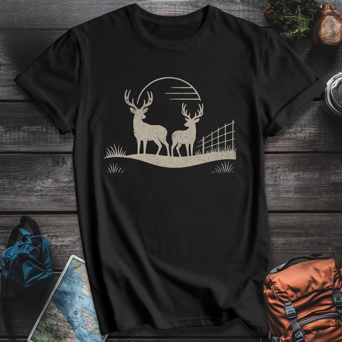 Sunset Bucks T-Shirt - Black variant