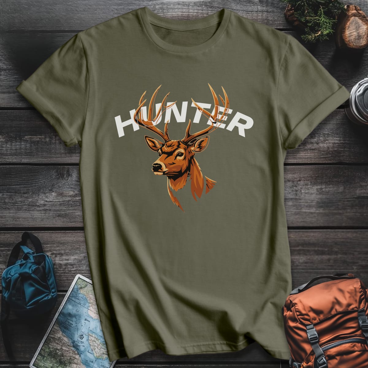 Hunter Buck T-Shirt - Military Green variant