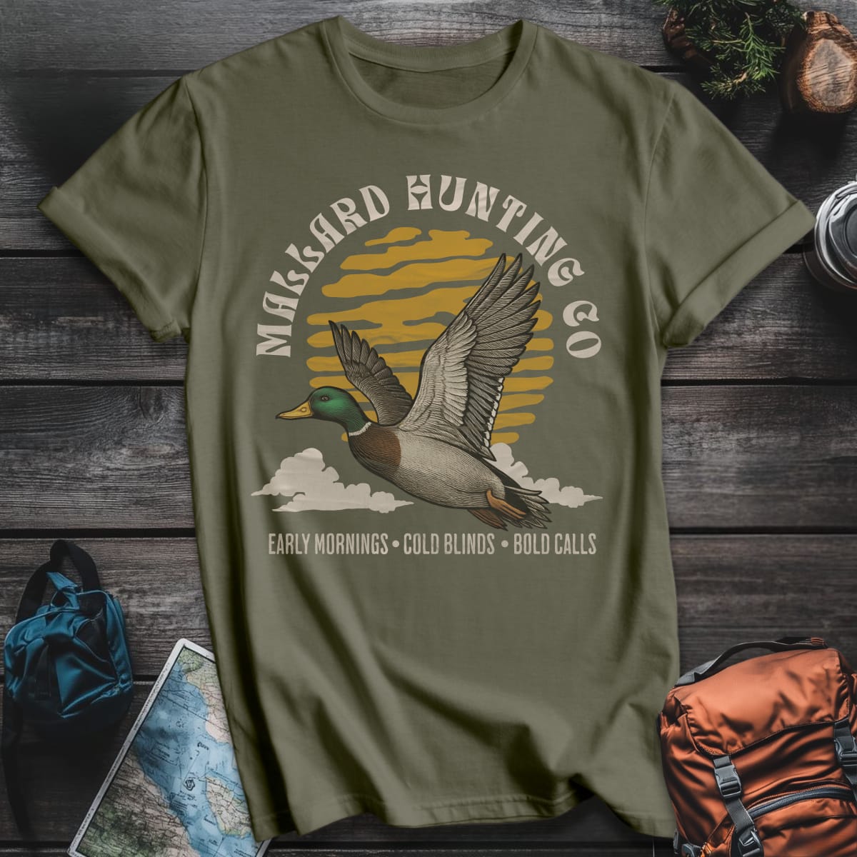 Mallard Hunting Co T-Shirt - Military Green variant