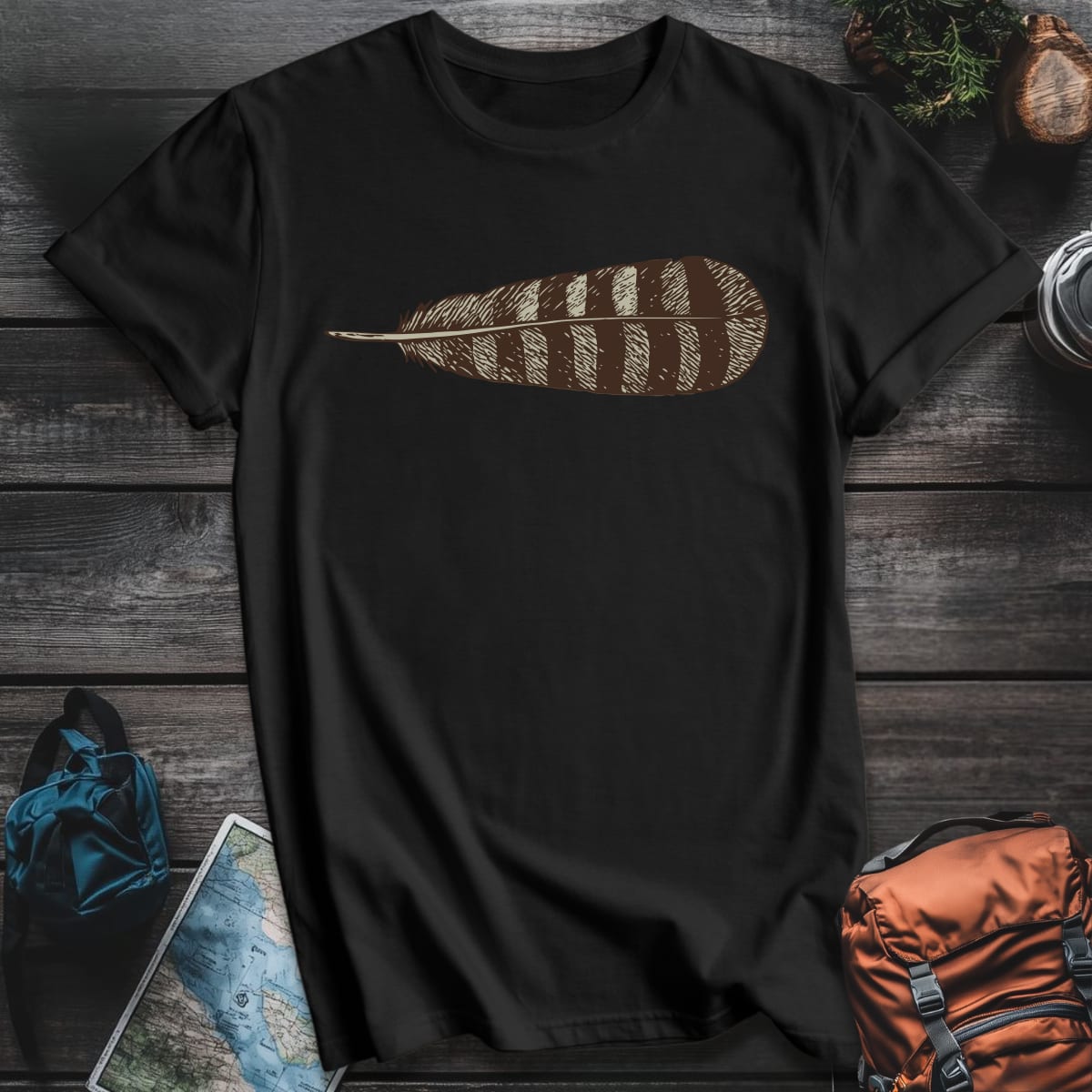 Feather Adventure T-Shirt - Black variant