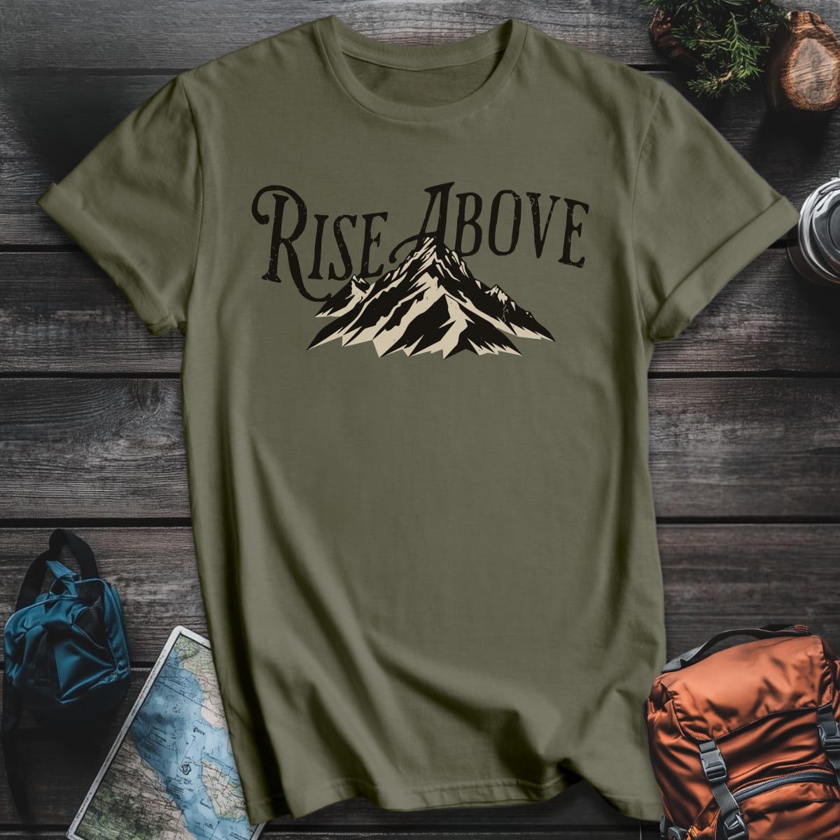 Rise Above T-Shirt - Military Green variant