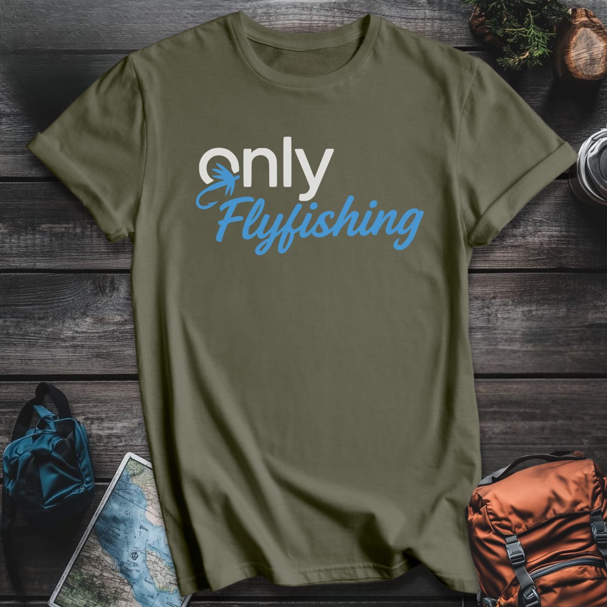 Only Flyfishing T-Shirt - Military Green variant