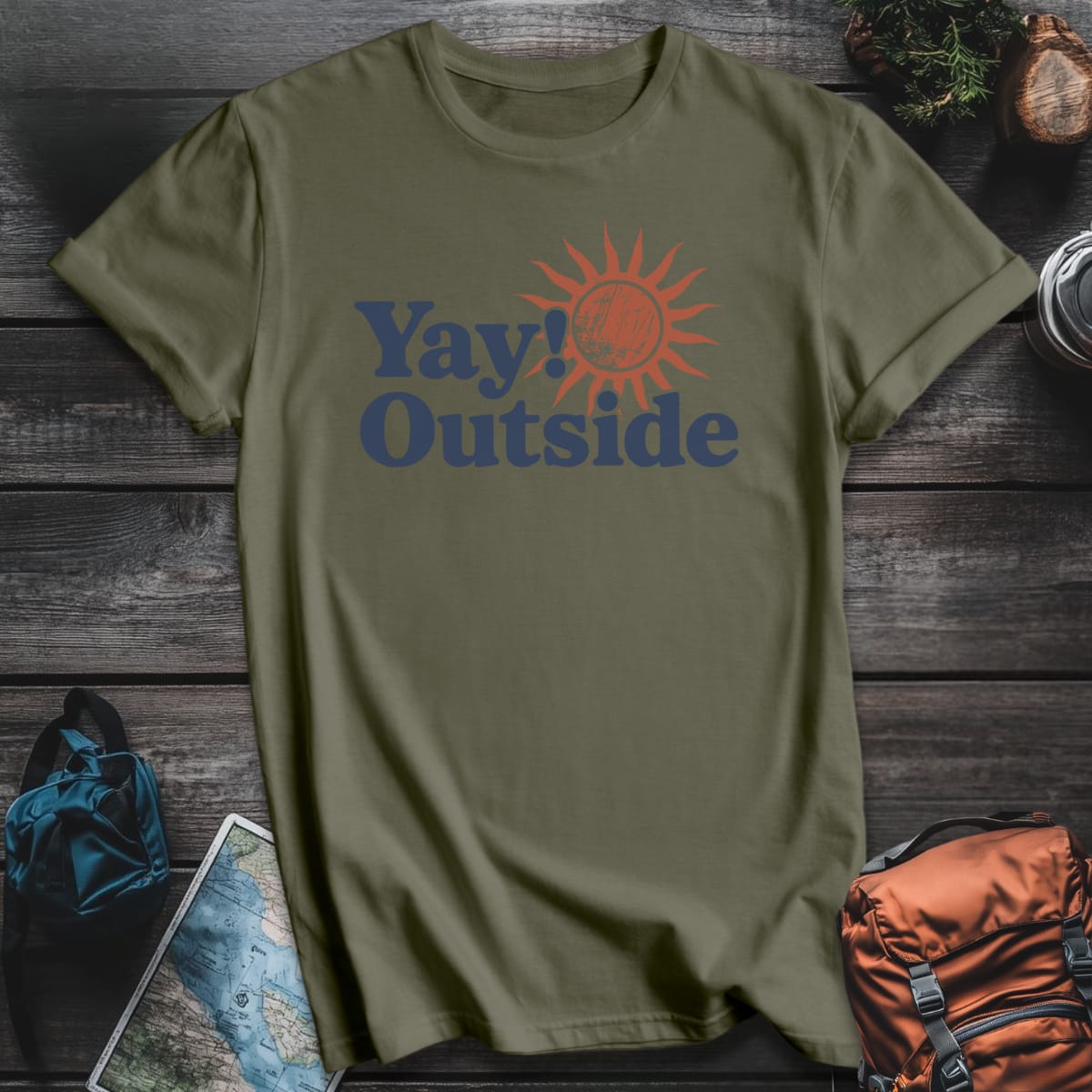 Yay! Outside T-Shirt - Military Green variant