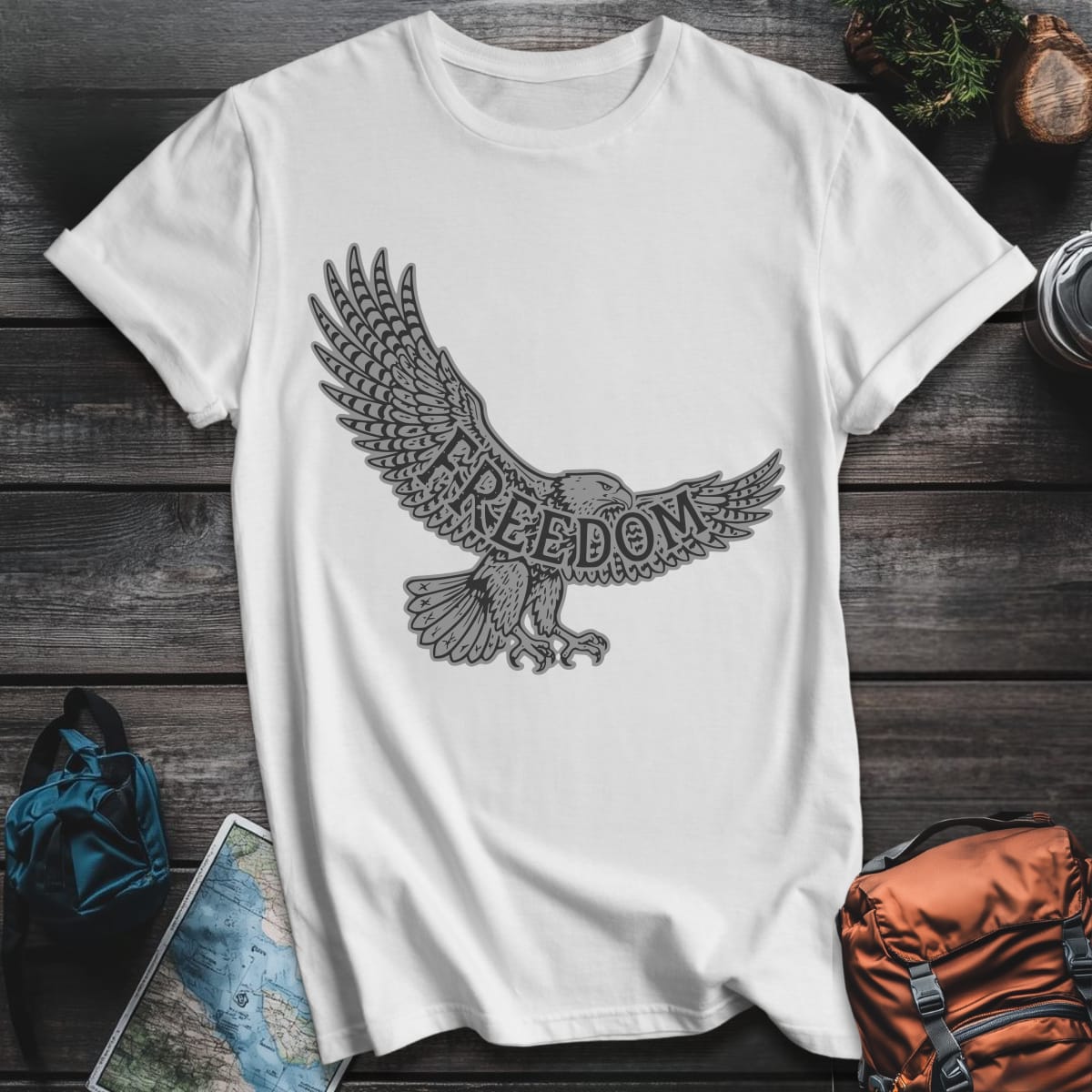 Freedom Soars Grey T-Shirt - White variant