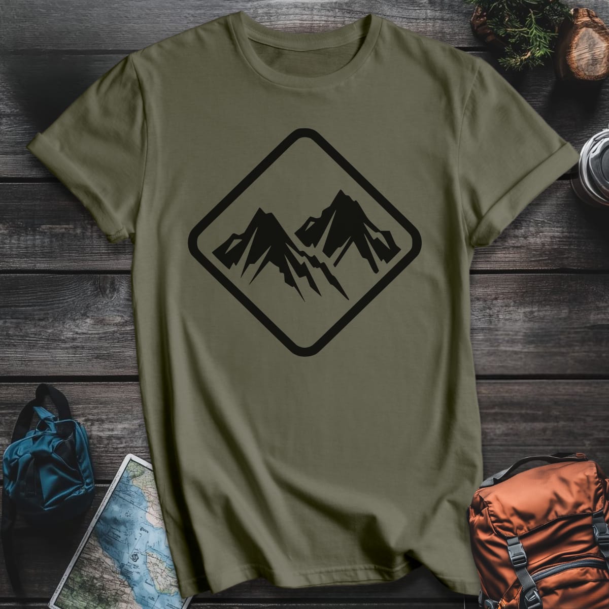 2 Peaks T-Shirt - Military Green variant