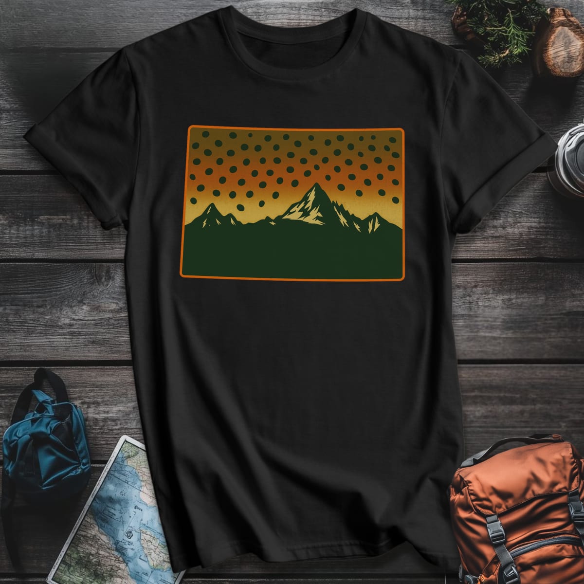Colorado Flag Trout T-Shirt - Black variant