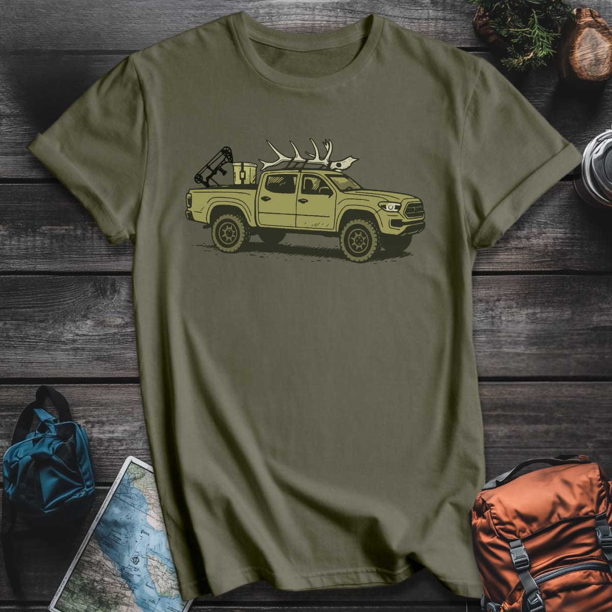 Rack 'N Ride T-Shirt - Military Green variant