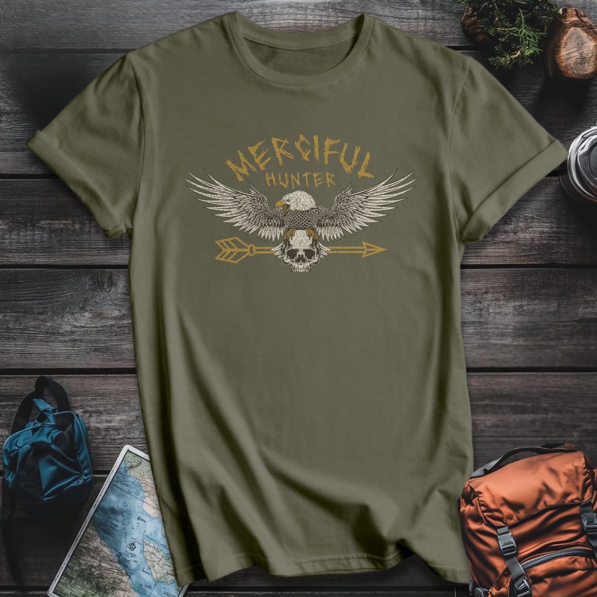 Merciful Hunter T-Shirt - Military Green variant