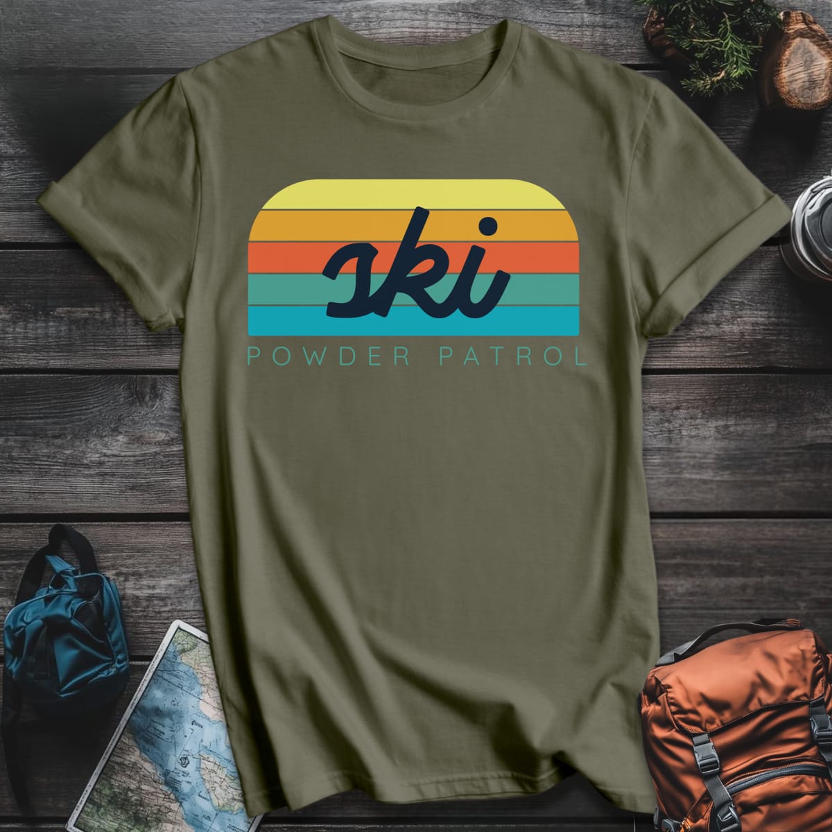 Powder Patrol T-Shirt - Military Green variant