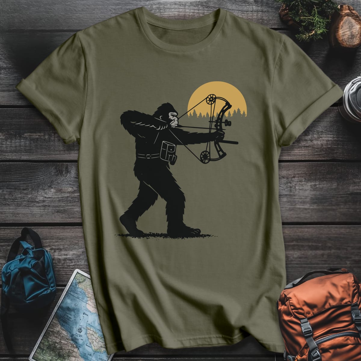 Hunter Sunset T-Shirt - Military Green variant