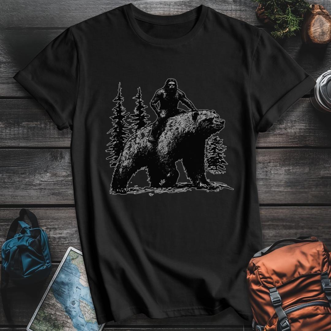 Printify T-Shirt Black / S Bigfoot Forest Ride T-shirt