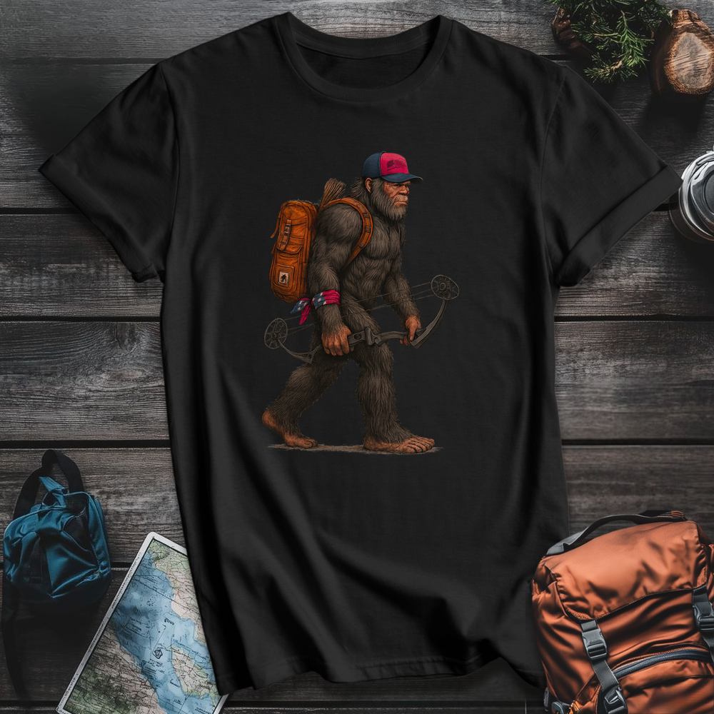 Printify T-Shirt Black / S Bigfoot 'Merica Hunter T-Shirt