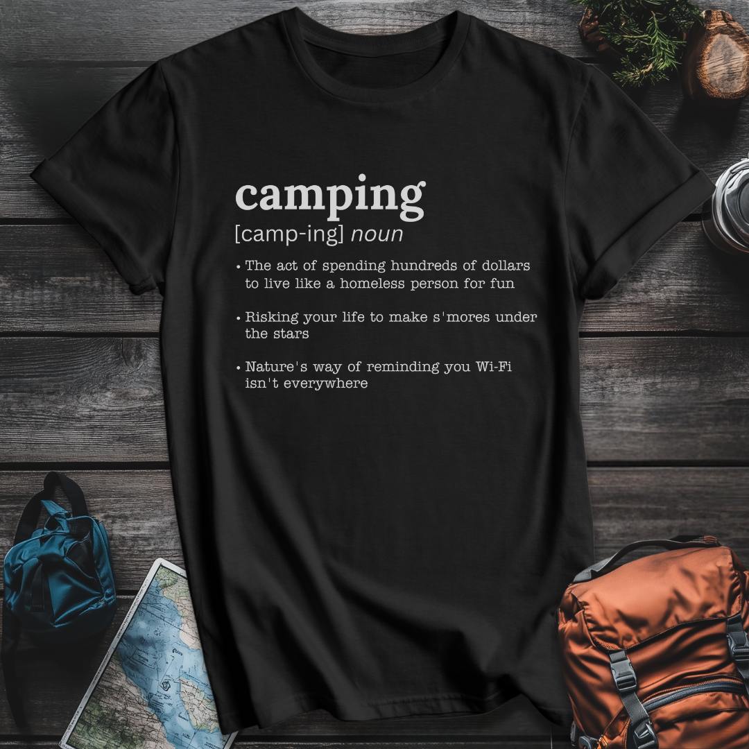 Printify T-Shirt Black / S Camping Defined T-Shirt