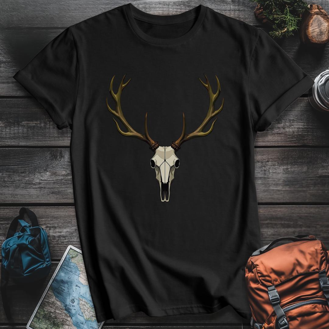 Printify T-Shirt Black / S Elk Skull T-Shirt