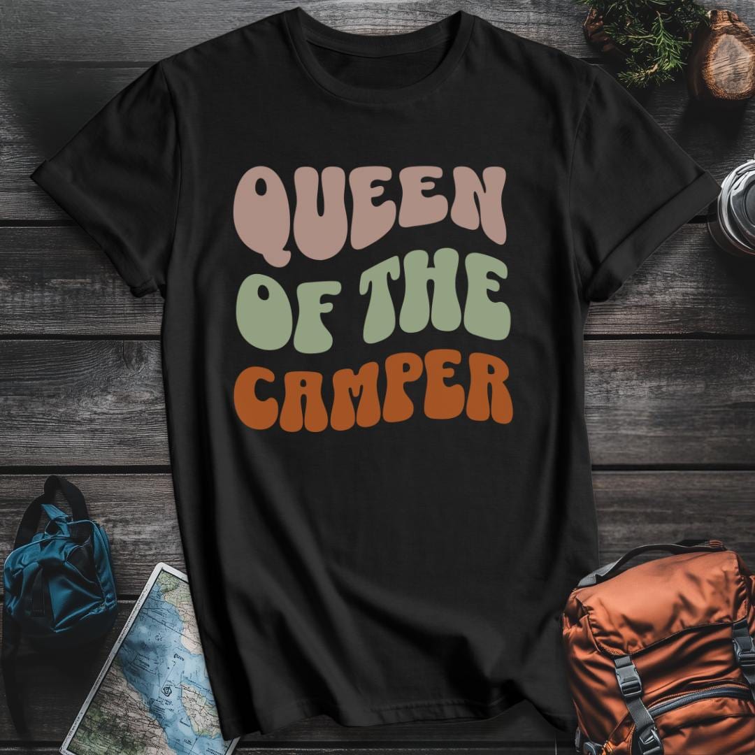 Printify T-Shirt Black / S Queen Of The Camper T-Shirt