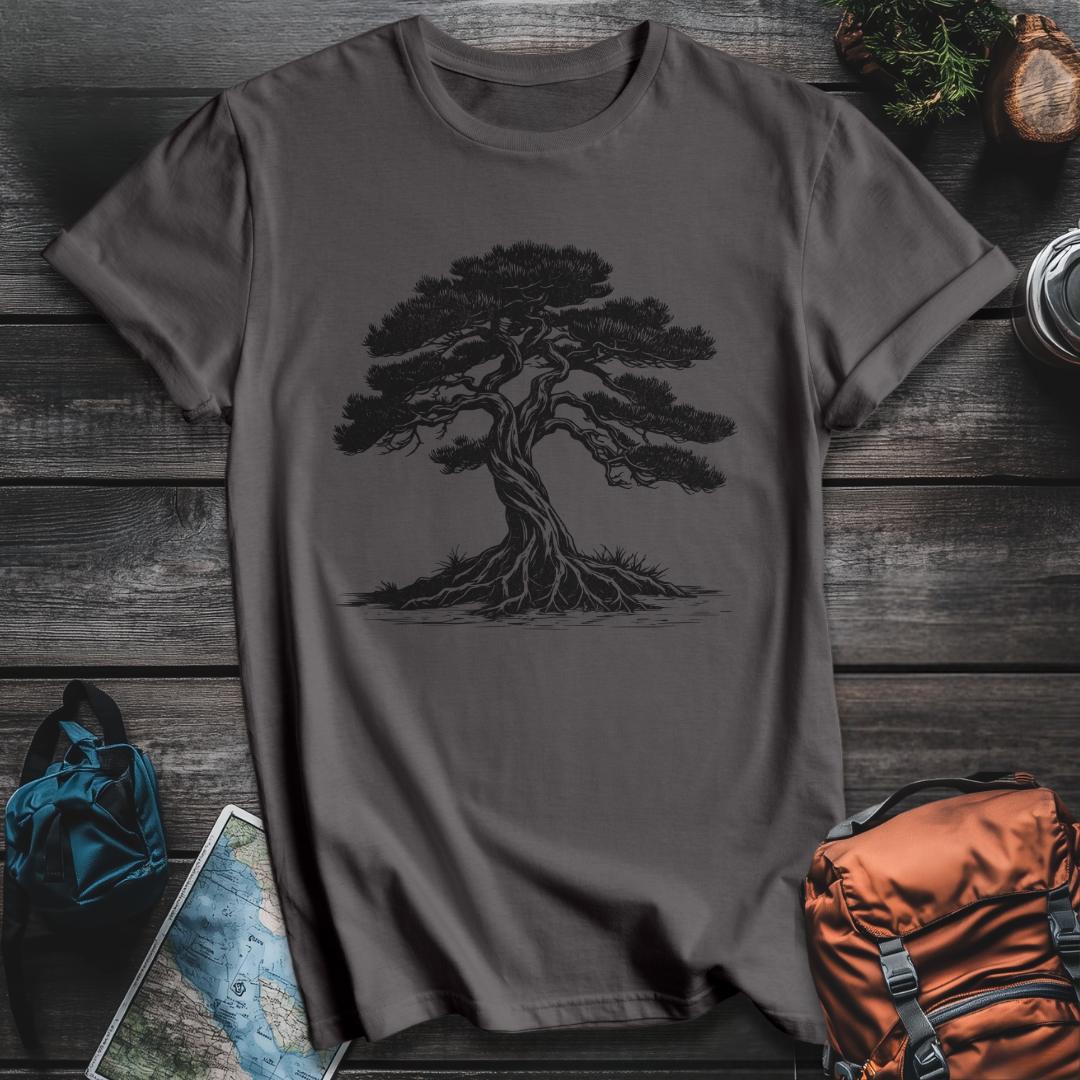 Printify T-Shirt Charcoal / S Rustic Twisted Pine T-Shirt