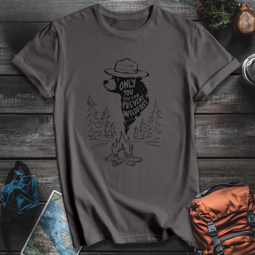 Printify T-Shirt Charcoal / S Smokey Wildfires T-Shirt