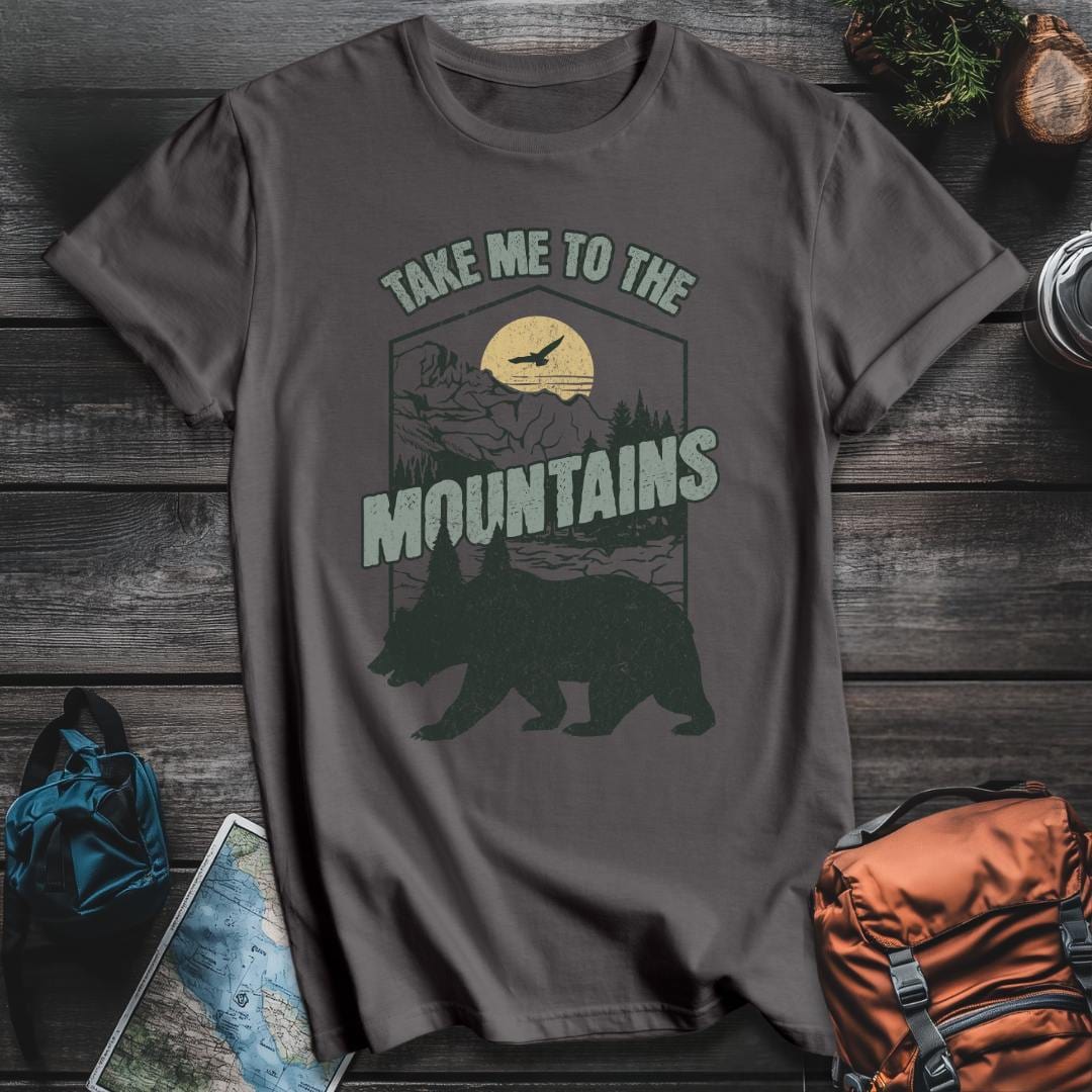 Printify T-Shirt Charcoal / S Take Me To The Mountains T-Shirt