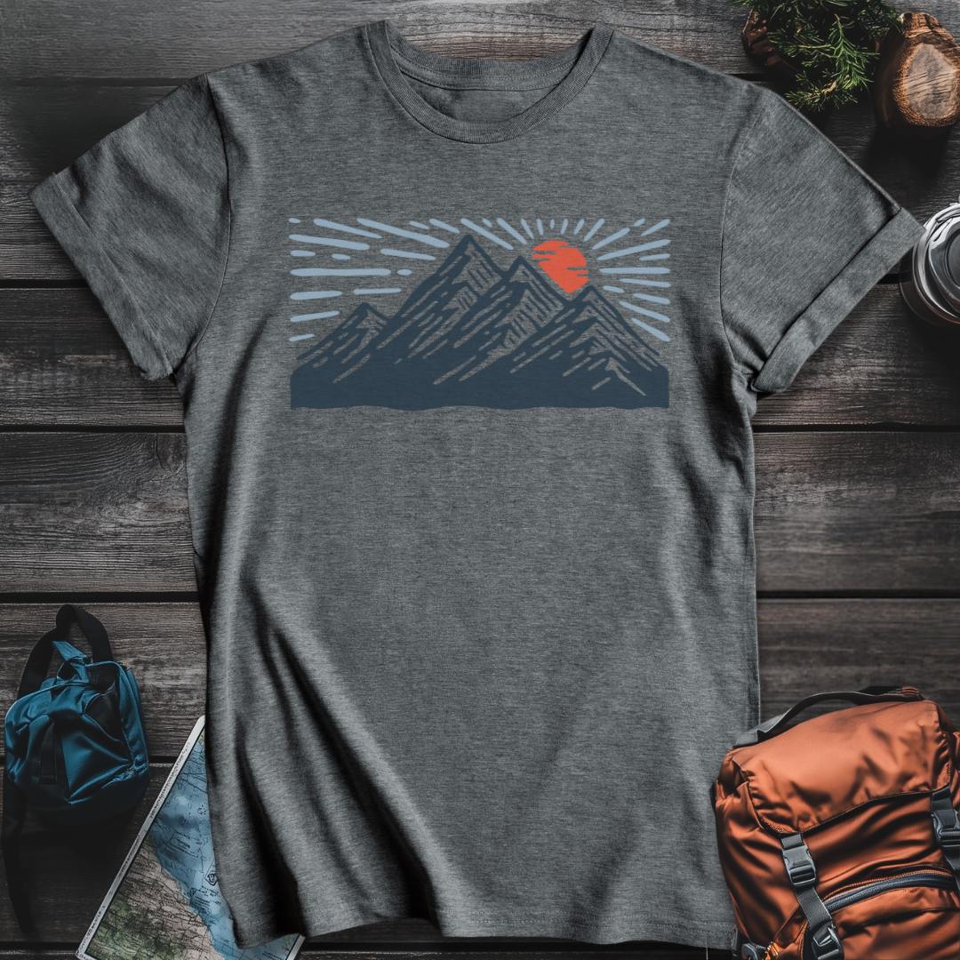 Printify T-Shirt Dark Heather / S Mountain Scape T-Shirt