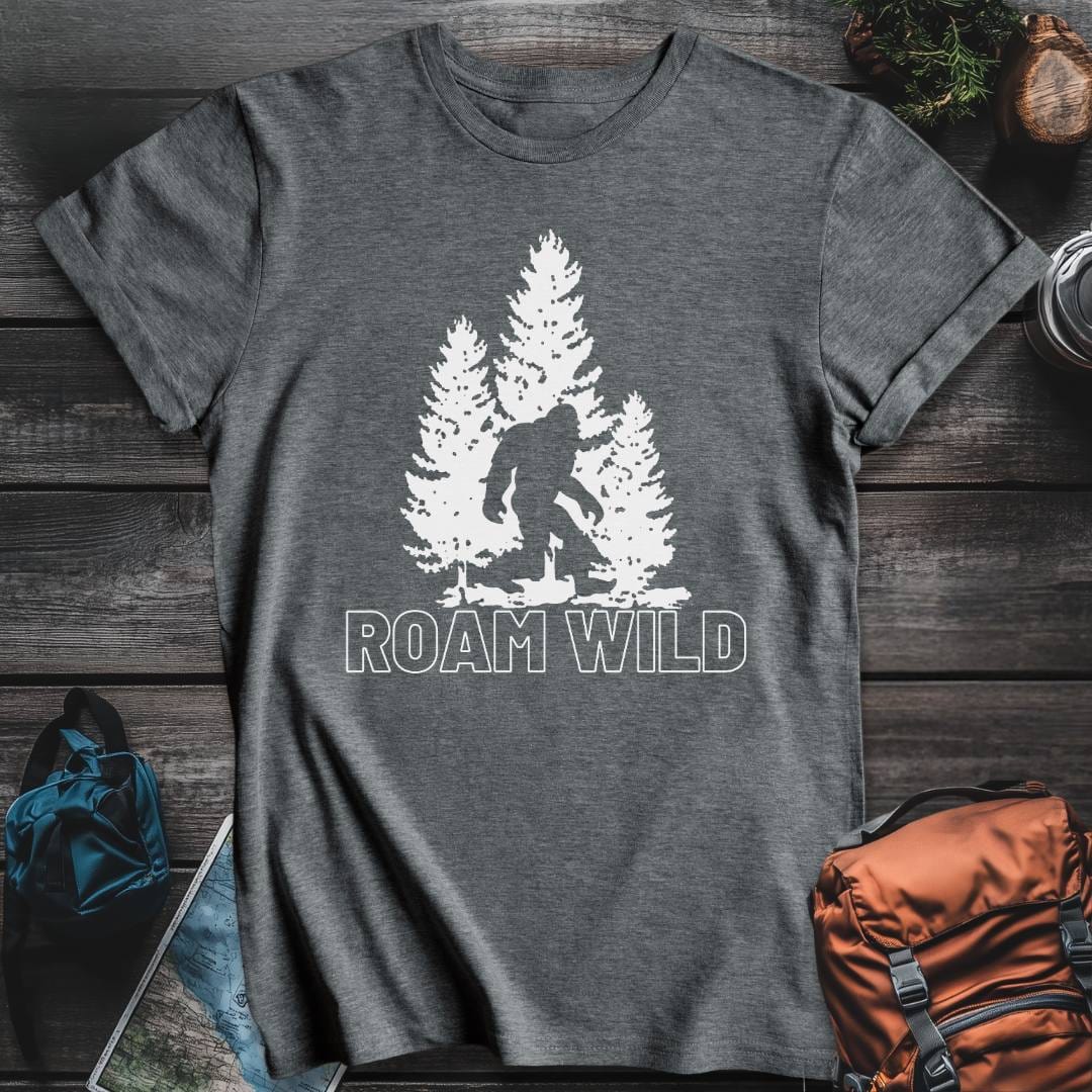 Printify T-Shirt Dark Heather / S Yeti Roam Wild T-Shirt
