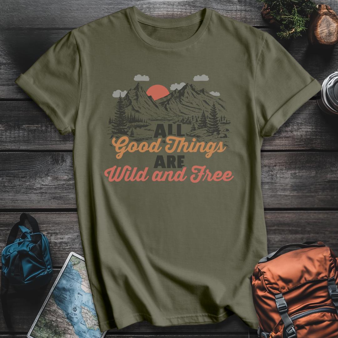 Printify T-Shirt Military Green / S All Good Things Are Wild T-Shirt