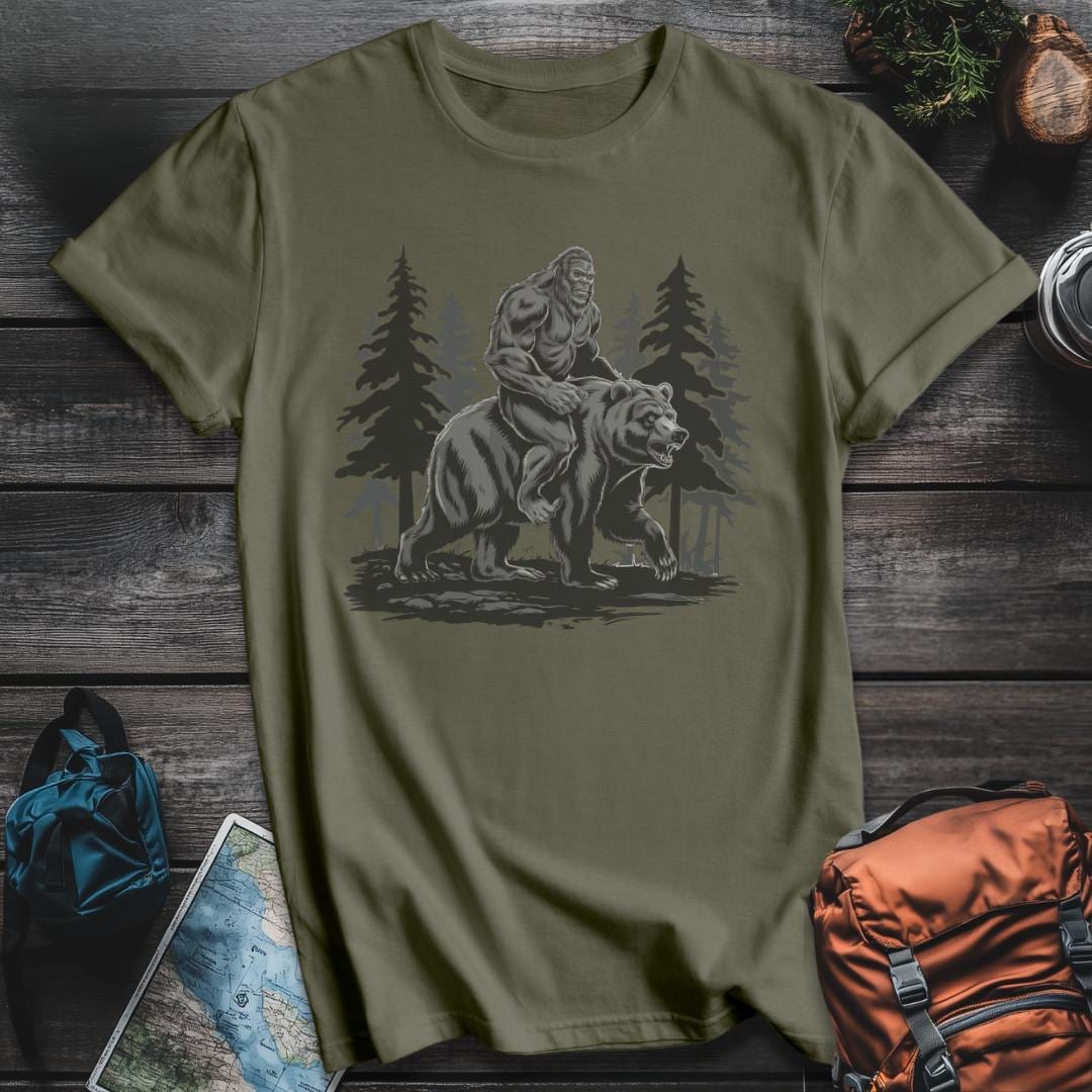 Printify T-Shirt Military Green / S Bearback Mountain T-Shirt