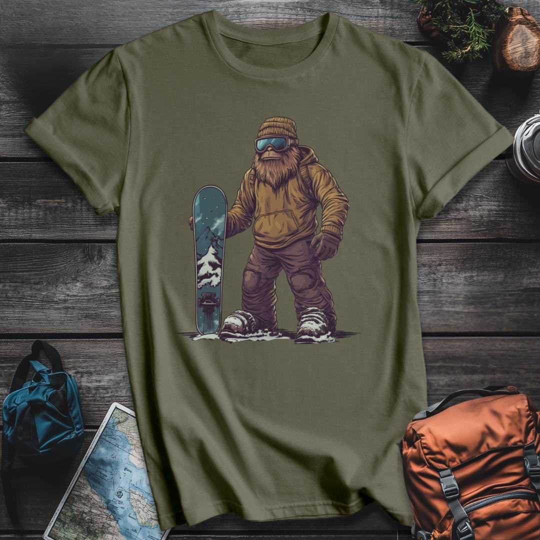 Printify T-Shirt Military Green / S Bigfoot Boarder T-Shirt