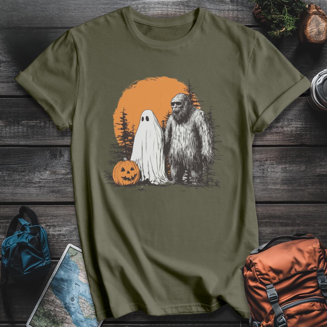 Printify T-Shirt Military Green / S Bigfoot & Ghost T-Shirt