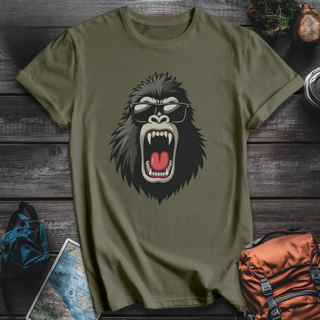 Printify T-Shirt Military Green / S Bigfoot Scream T-Shirt