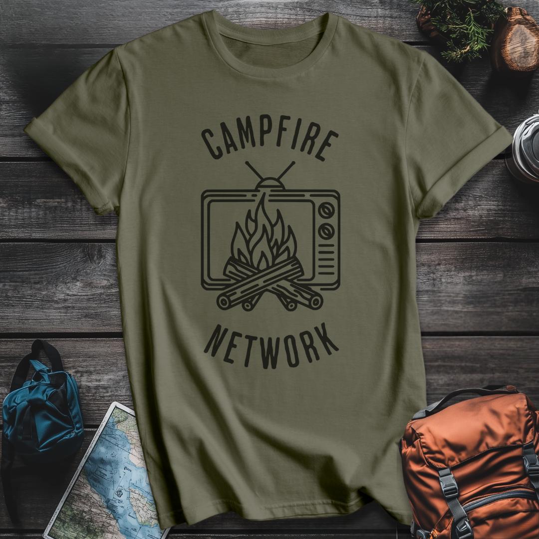 Printify T-Shirt Military Green / S Campfire Network T-Shirt