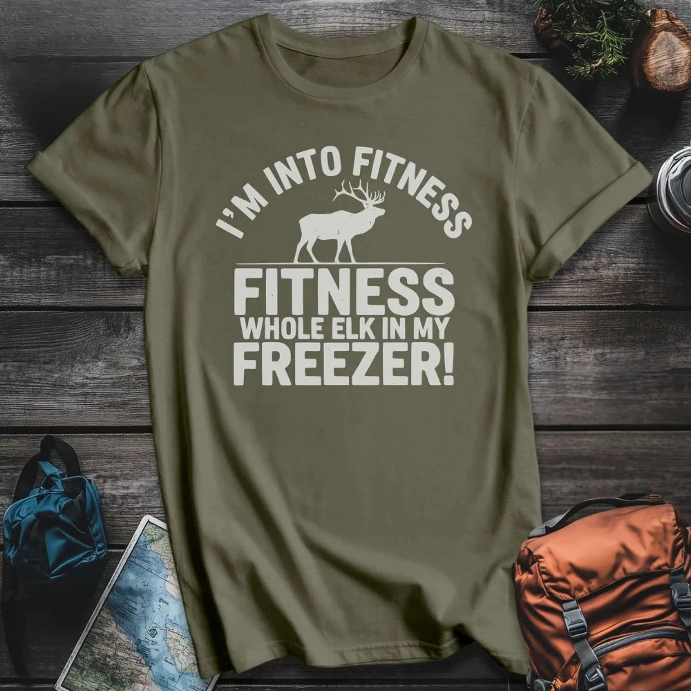 Printify T-Shirt Military Green / S Elk Fitness Alternate T-Shirt