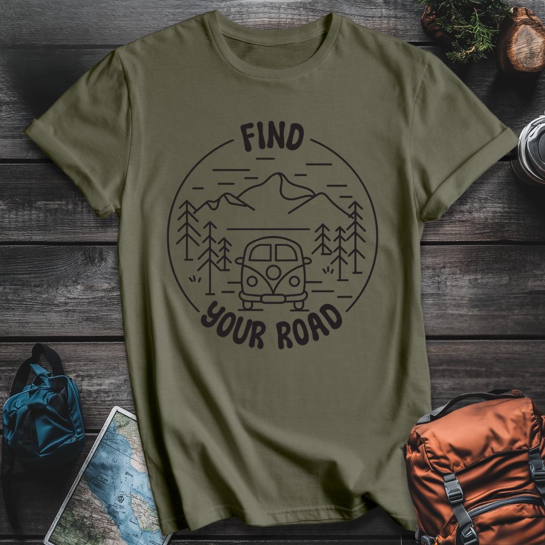 Printify T-Shirt Military Green / S Find Your Road T-Shirt