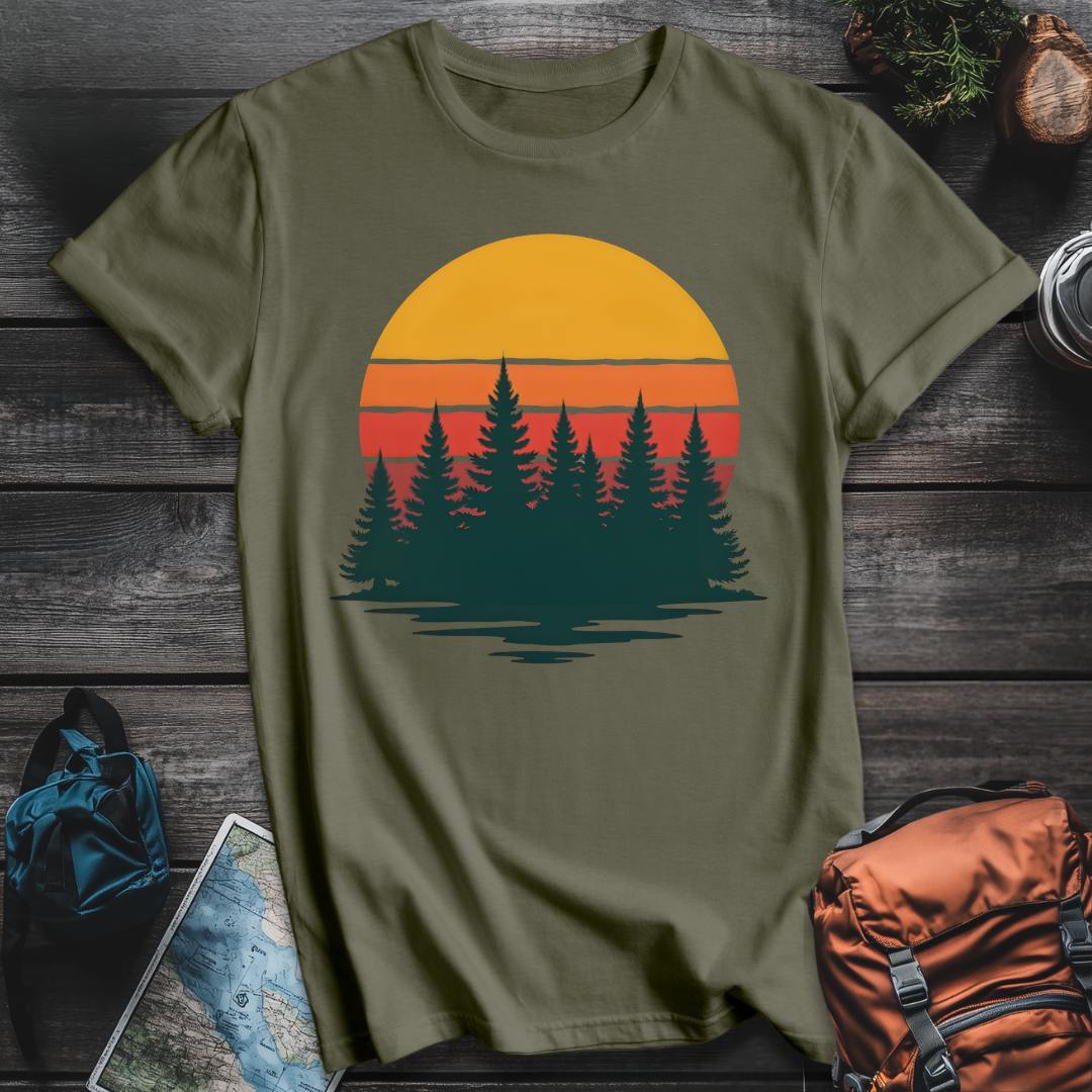 Printify T-Shirt Military Green / S Forest Serenity T-Shirt