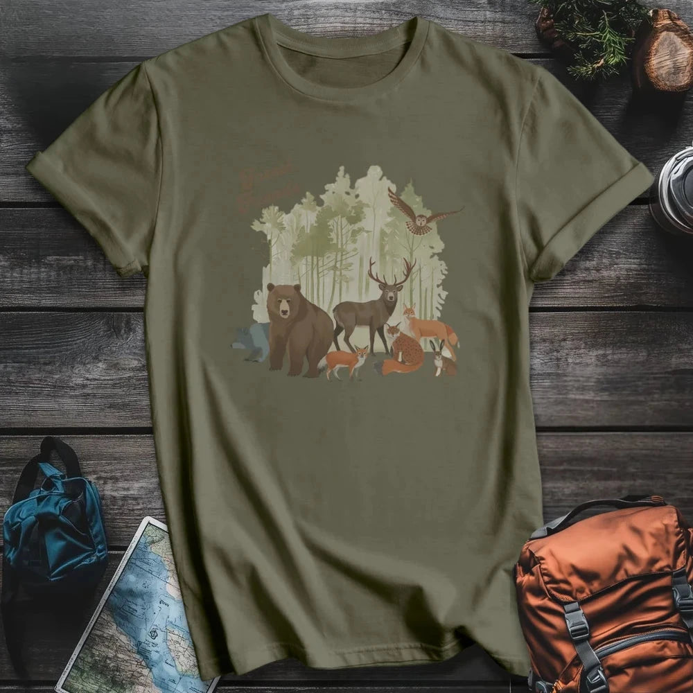 Printify T-Shirt Military Green / S Friends Of Forest T-Shirt