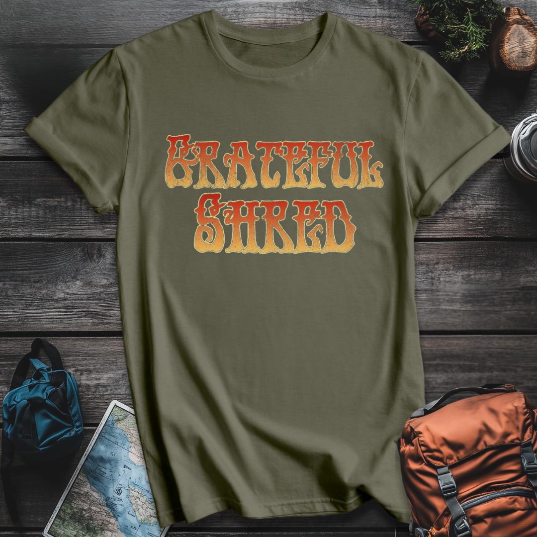 Printify T-Shirt Military Green / S Grateful Shred T-Shirt