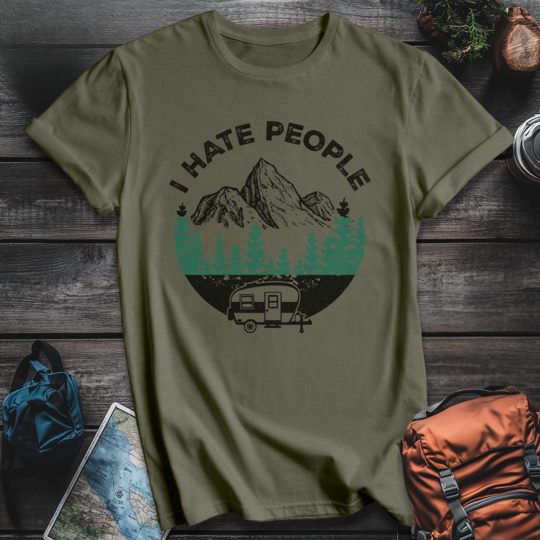 Printify T-Shirt Military Green / S I Hate People T-Shirt