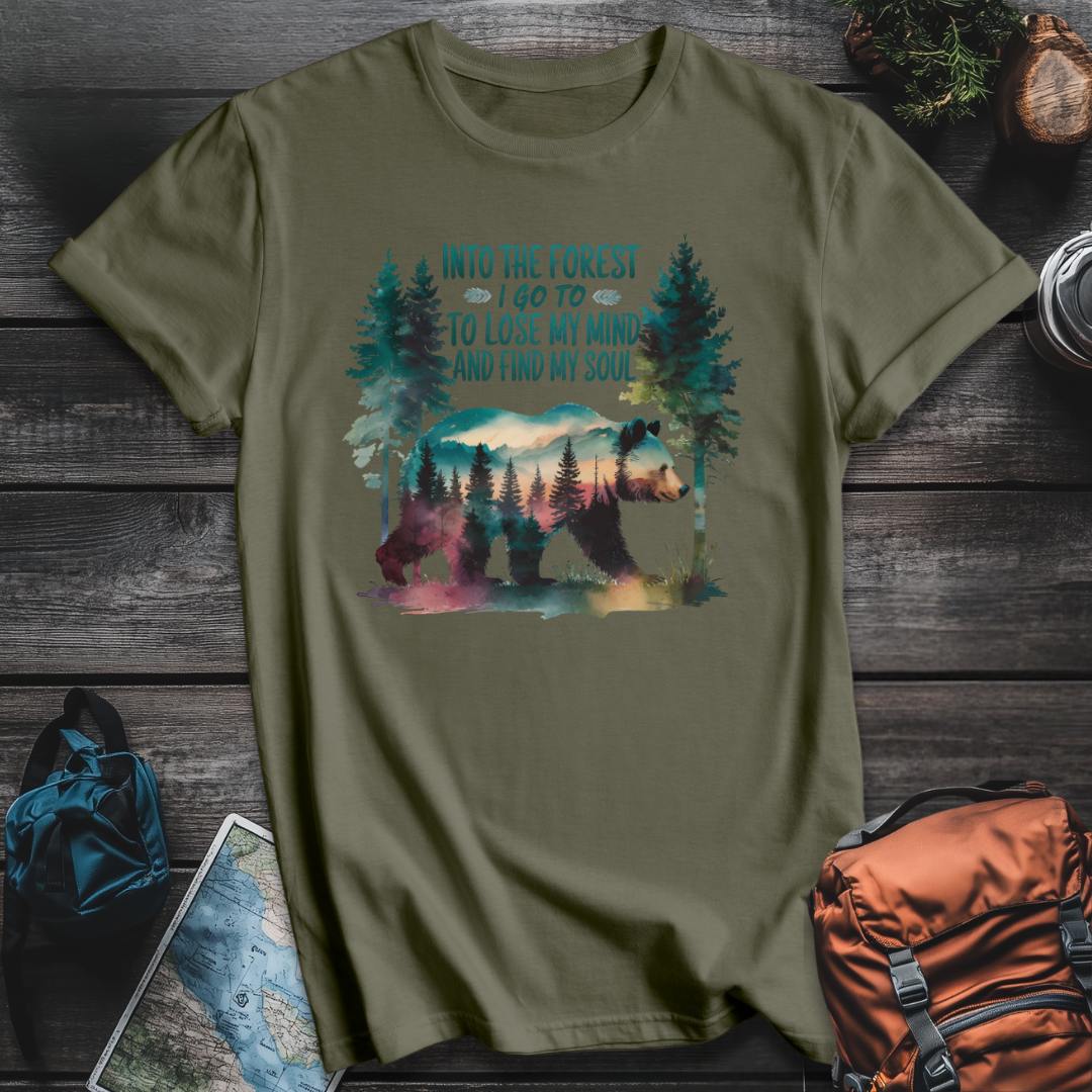 Printify T-Shirt Military Green / S Into The Forest T-Shirt