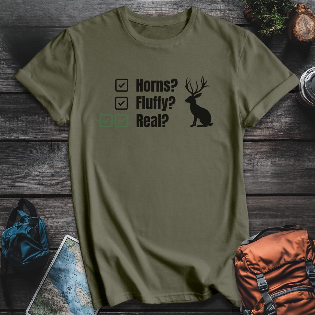 Printify T-Shirt Military Green / S Jackalopes Exist T-Shirt