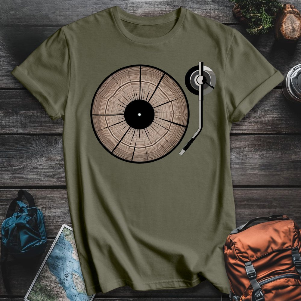 Printify T-Shirt Military Green / S Natures Record T-Shirt