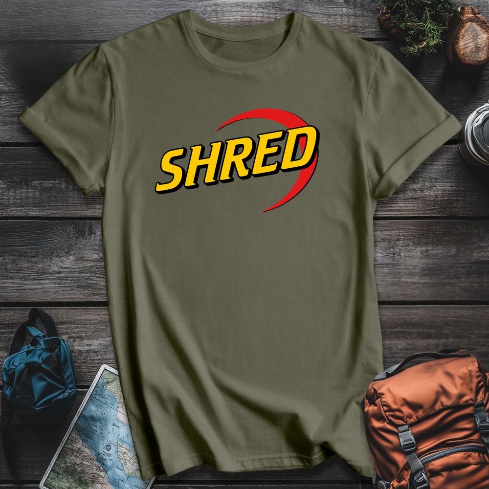 Printify T-Shirt Military Green / S Nerf Shred Ski/Board T-Shirt
