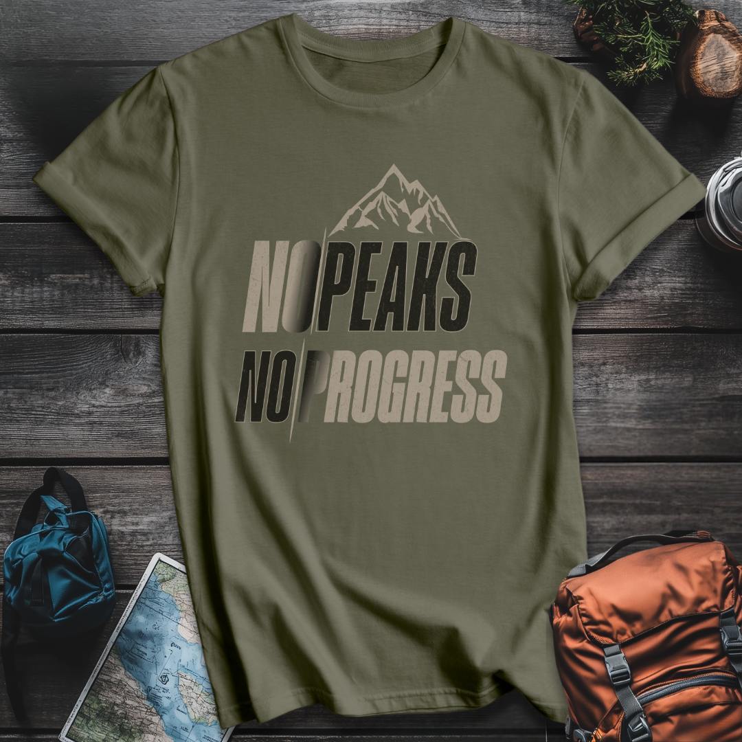 Printify T-Shirt Military Green / S No Peaks No Progress Vintage T-Shirt