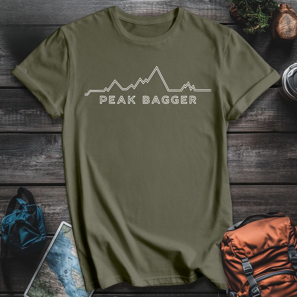 Printify T-Shirt Military Green / S Peak Bagger T-Shirt