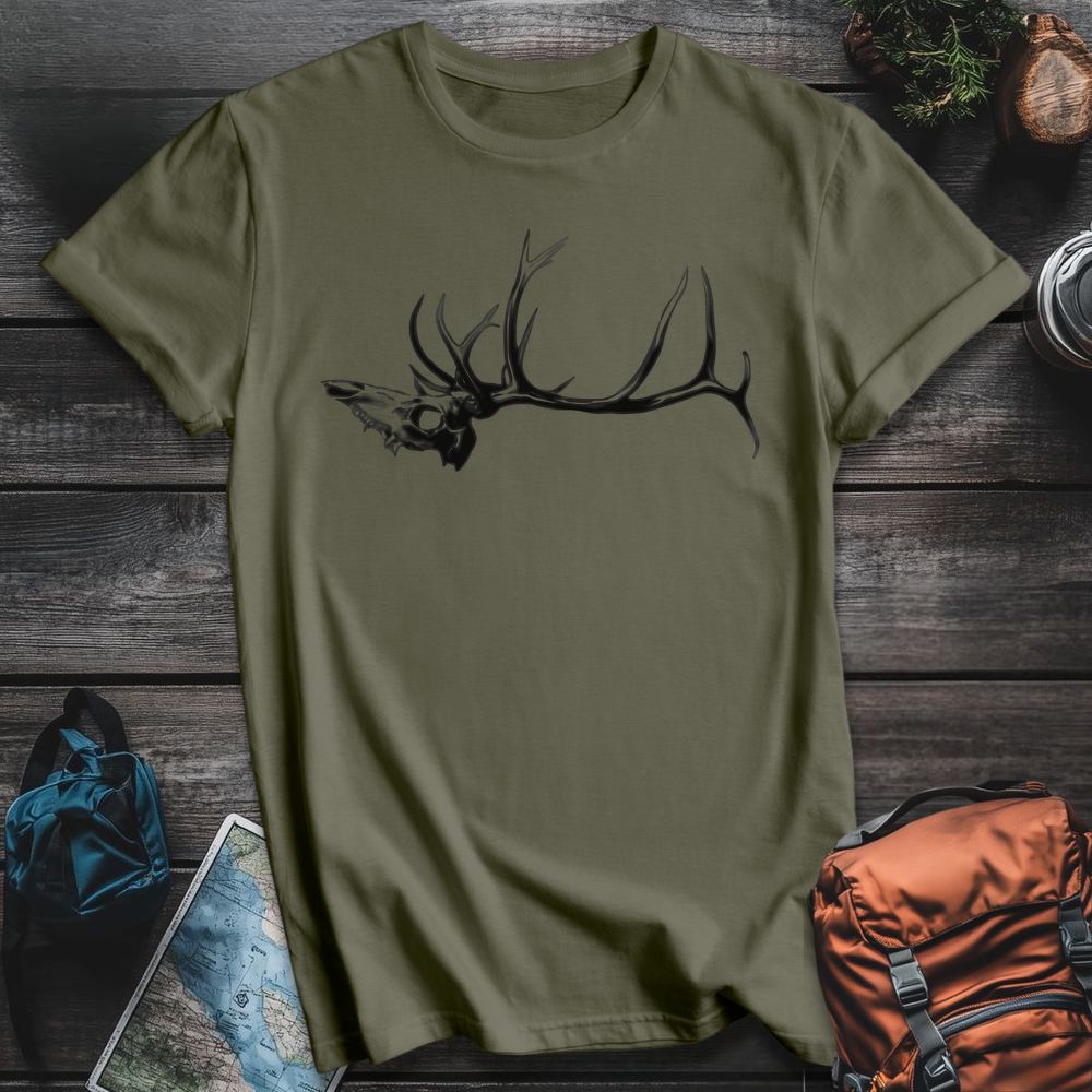Printify T-Shirt Military Green / S Rugged Elk T-Shirt