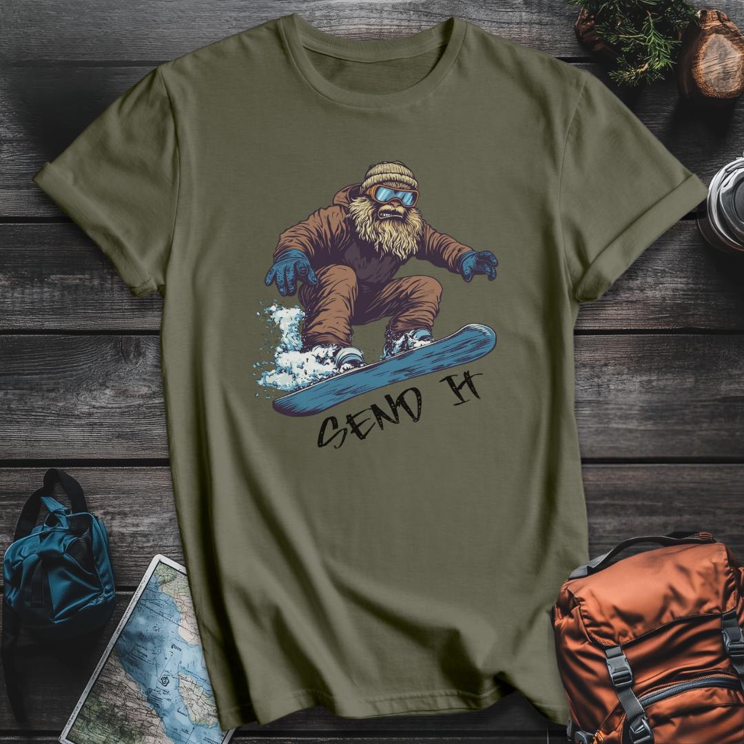 Printify T-Shirt Military Green / S Send It T-Shirt