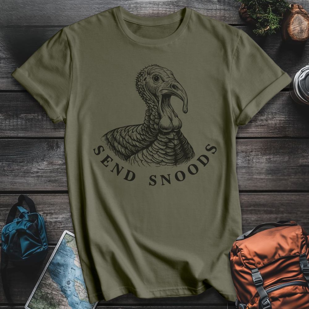 Printify T-Shirt Military Green / S Send Snoods T-Shirt