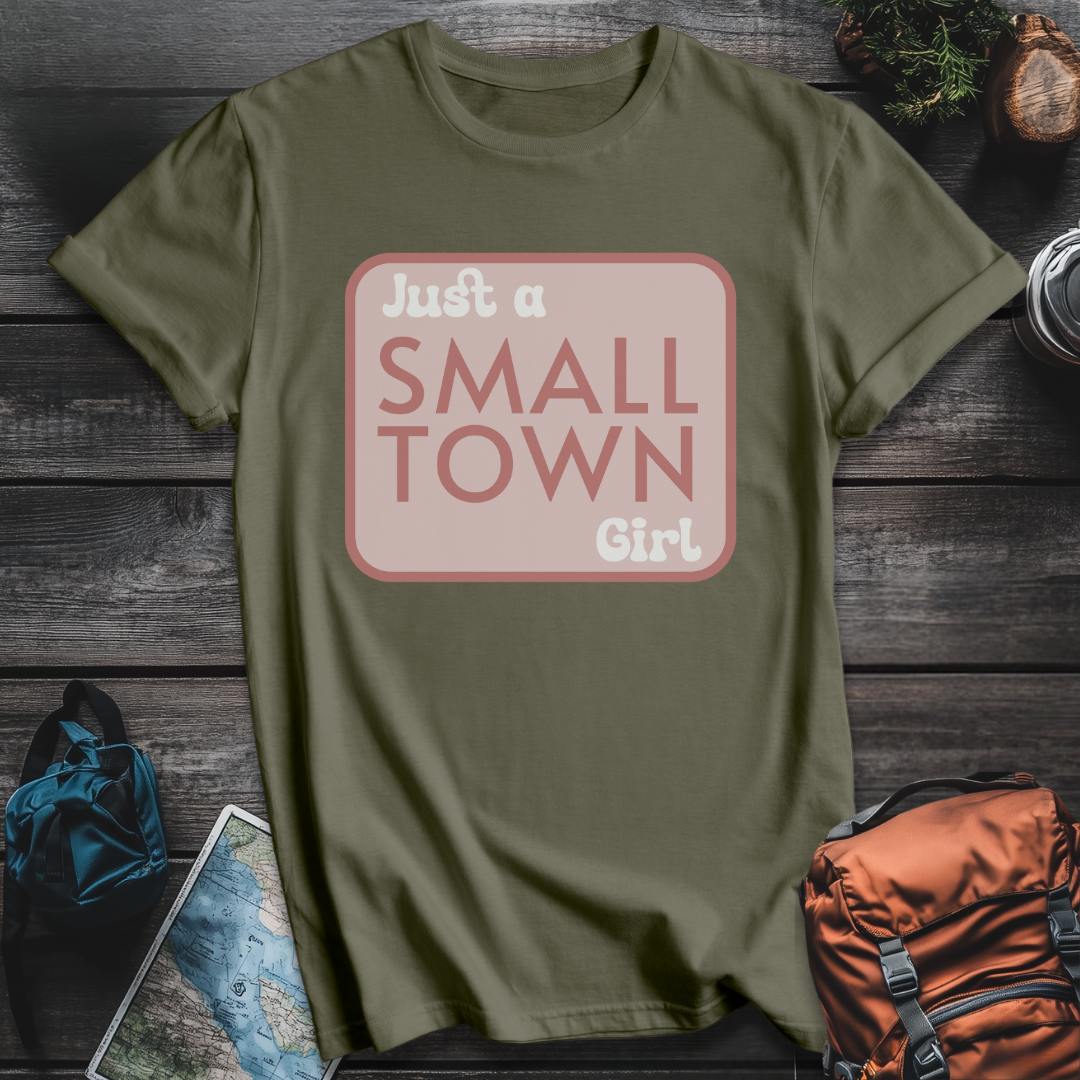 Printify T-Shirt Military Green / S Small Town Girl T-Shirt