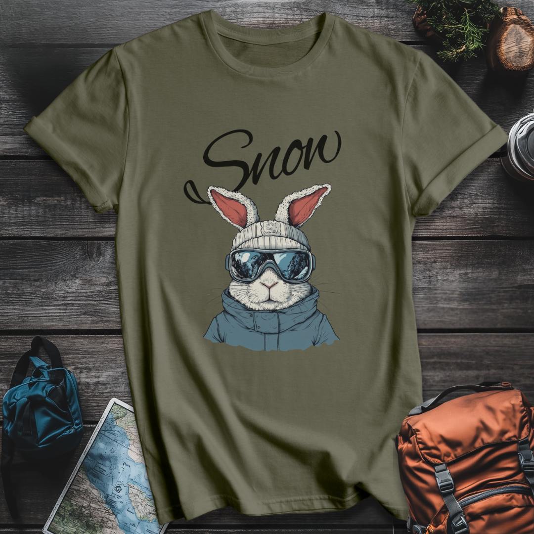Printify T-Shirt Military Green / S Snow Bunny T-Shirt