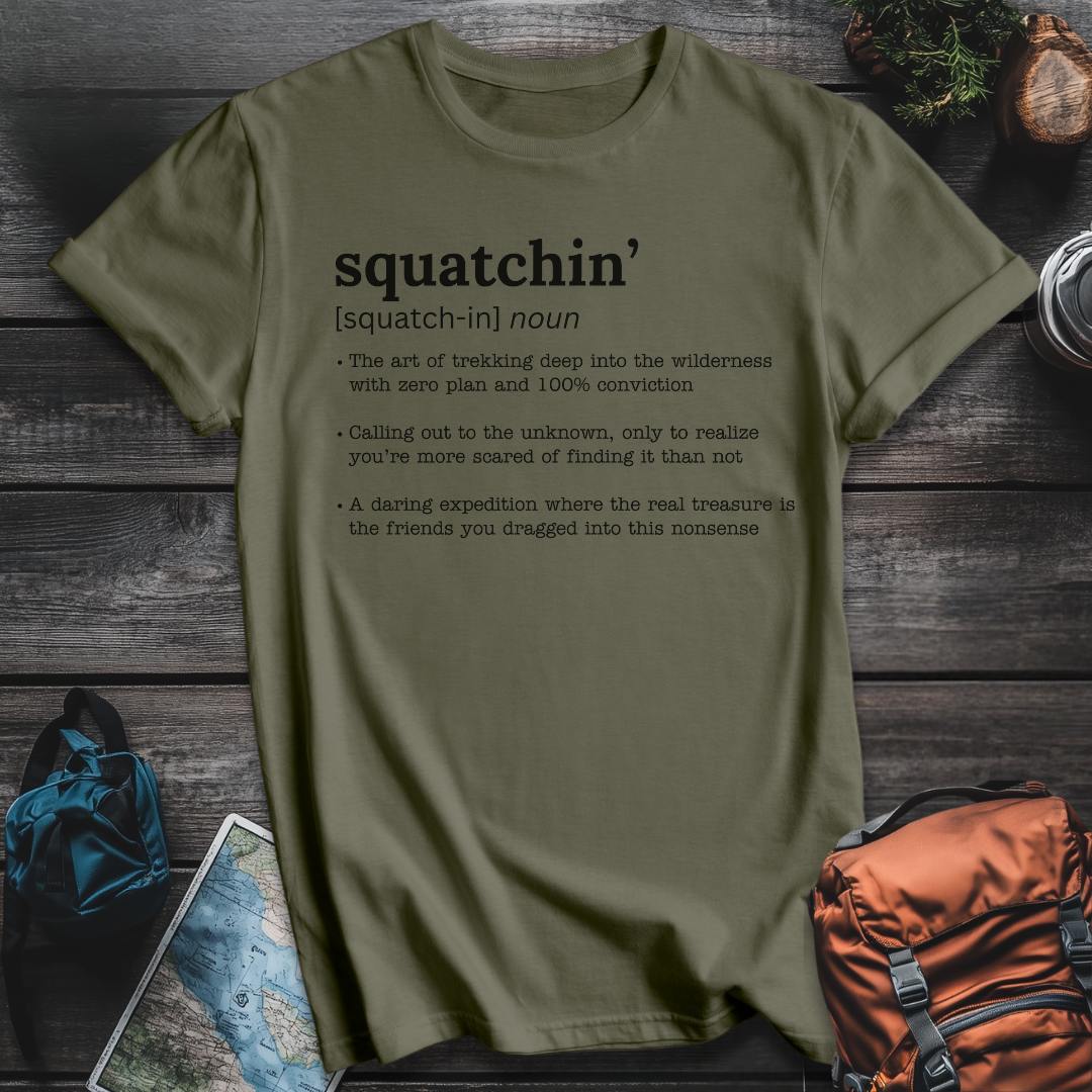Printify T-Shirt Military Green / S Squatching Defined T-Shirt